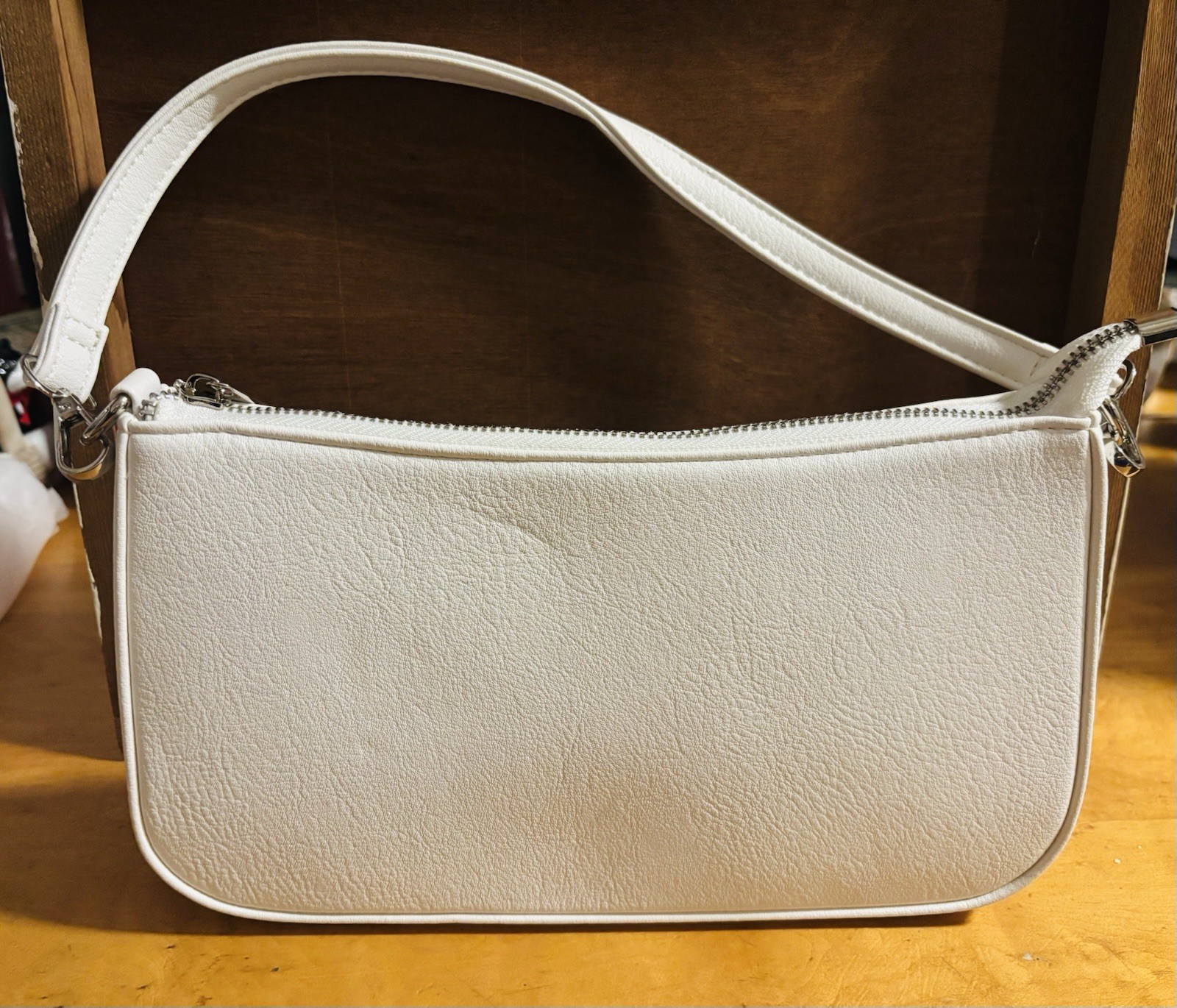 New White Purse Shoulder And Cross Body Synthetic Leather