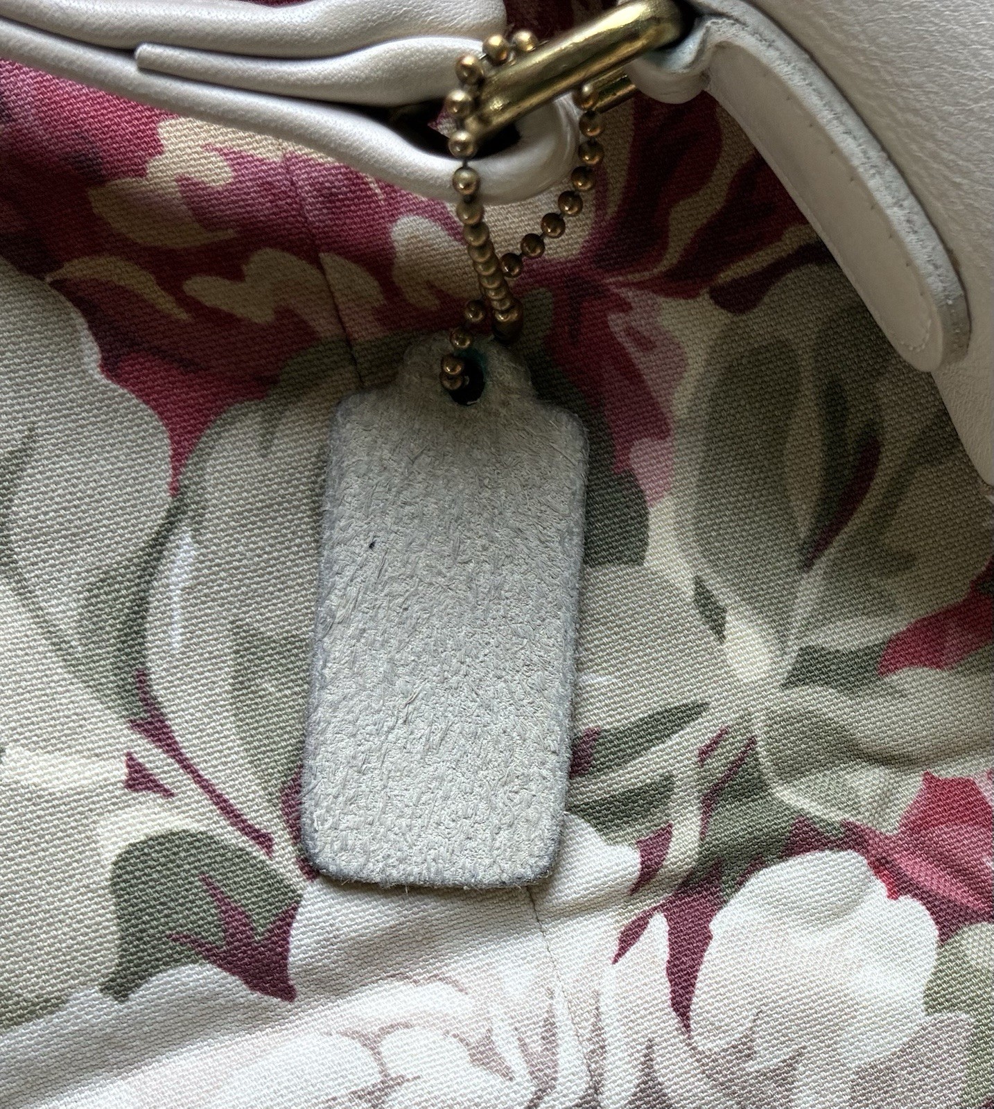 Beautiful Vintage Coach Bone Color Station Bag, No.5130, Made In 1996