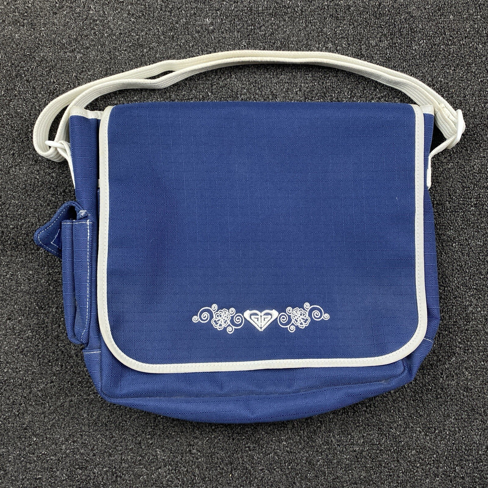 Roxy Messenger Bag Blue Polyester Heavy Duty Beach Bag Outdoors School Surf