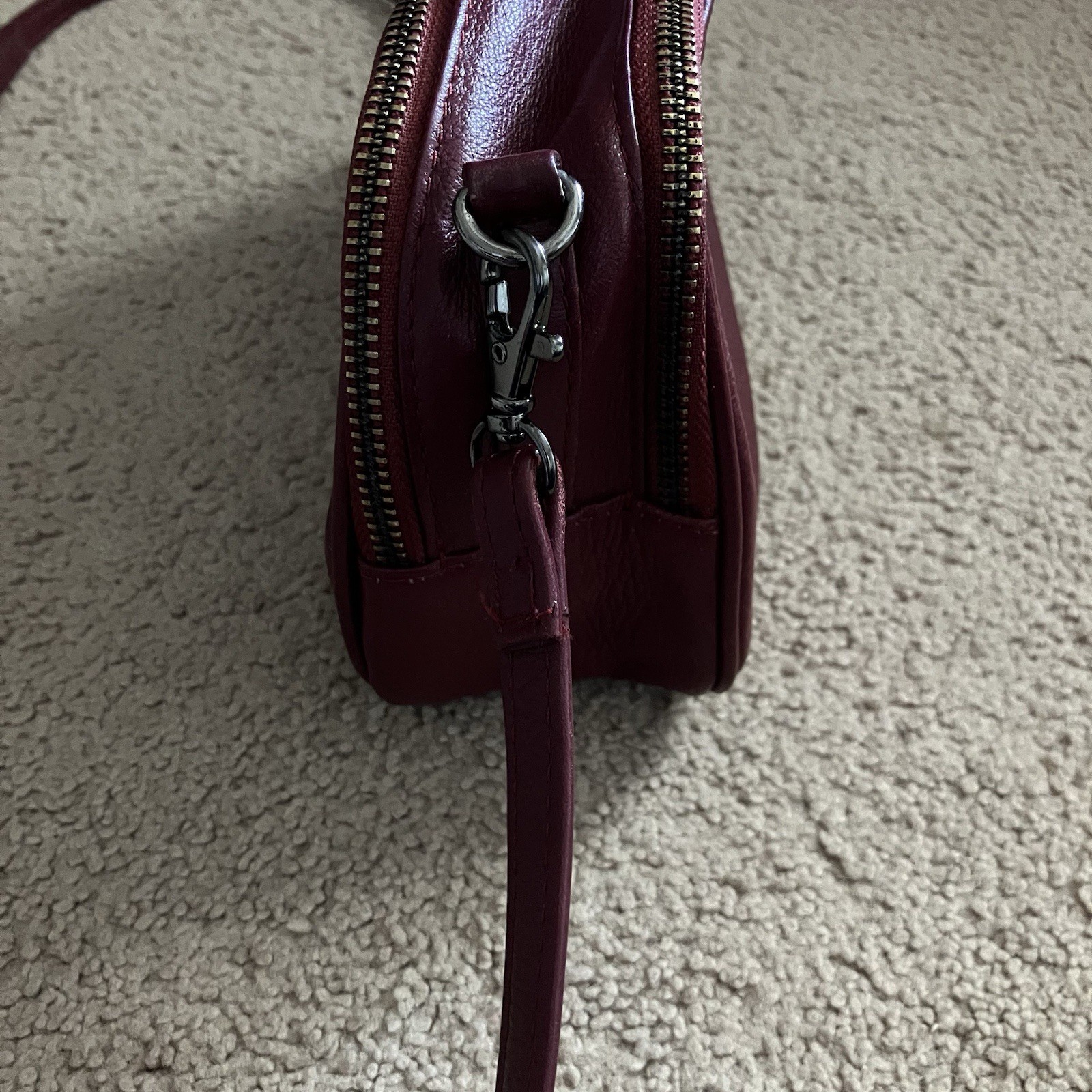 Joelle Hawkens by Treesje Sausalito Small Burgundy Leather Crossbody Bag Purse