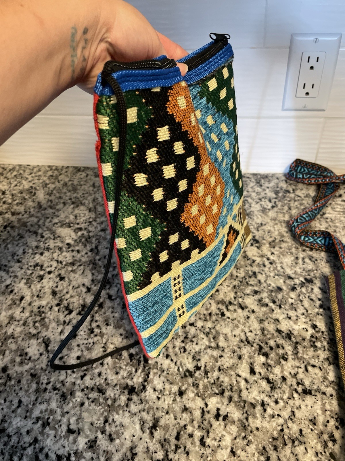 2 Boho Handmade Bags: Turkish Kilim Crossbody & Guatemalan Huipil Crossbody