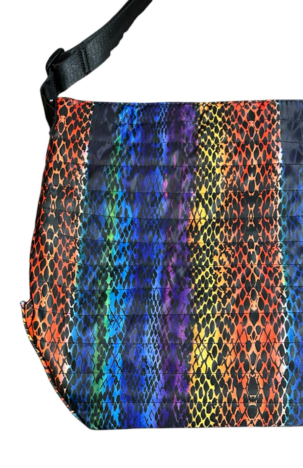 NWT Tahari Quilted Rainbow Snakeskin Print Recycled Shoulder Handbag Purse Women