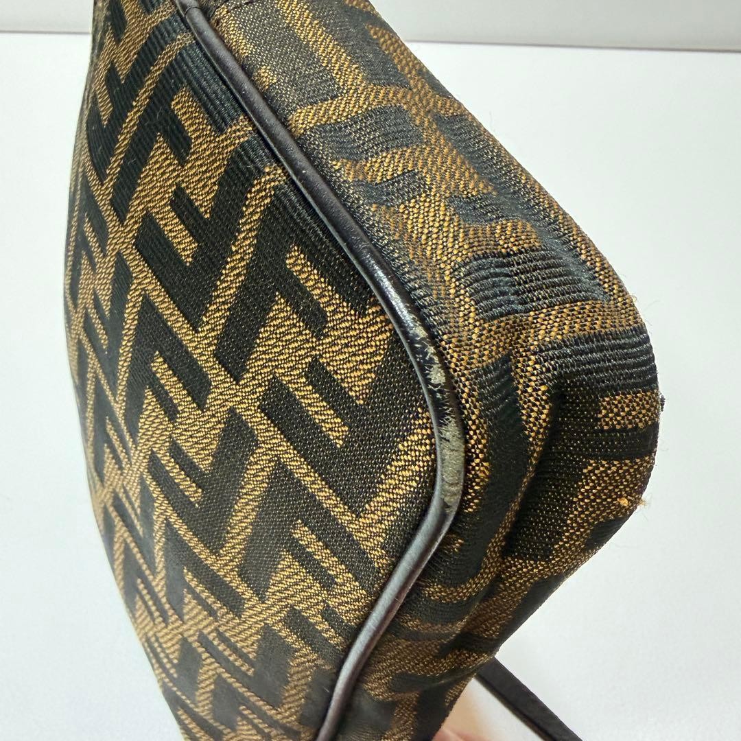 FENDI Square Shoulder Bag Zucca Pattern Sacoche Crossbody 11a