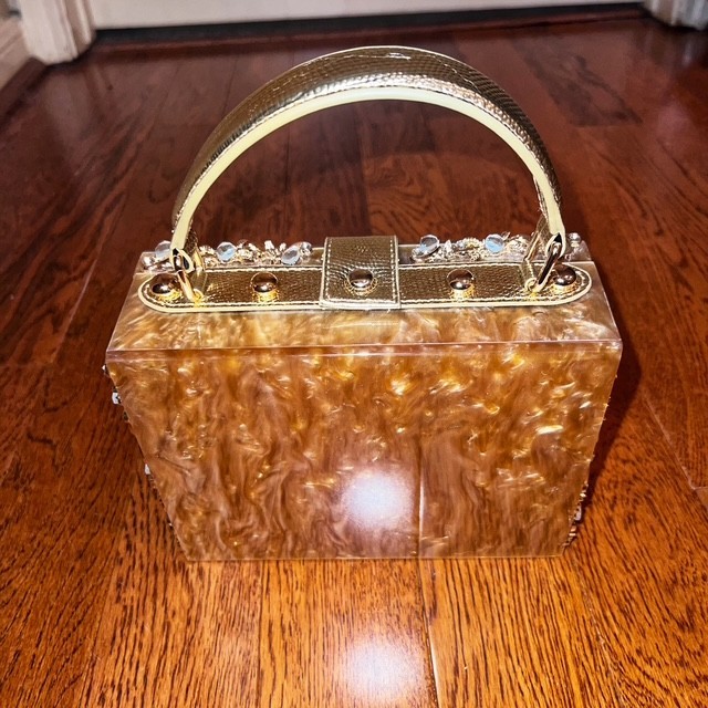 Verano Hill Silver With Gold crystal-embellished evening clutch bag
