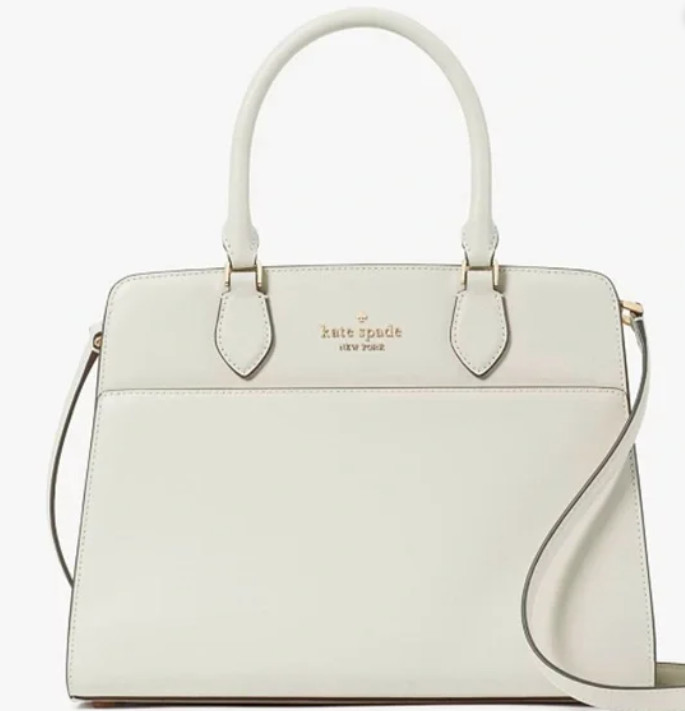 NWT Kate Spade New York Madison Medium Satchel Shoulder Bag Tote Crossbody White