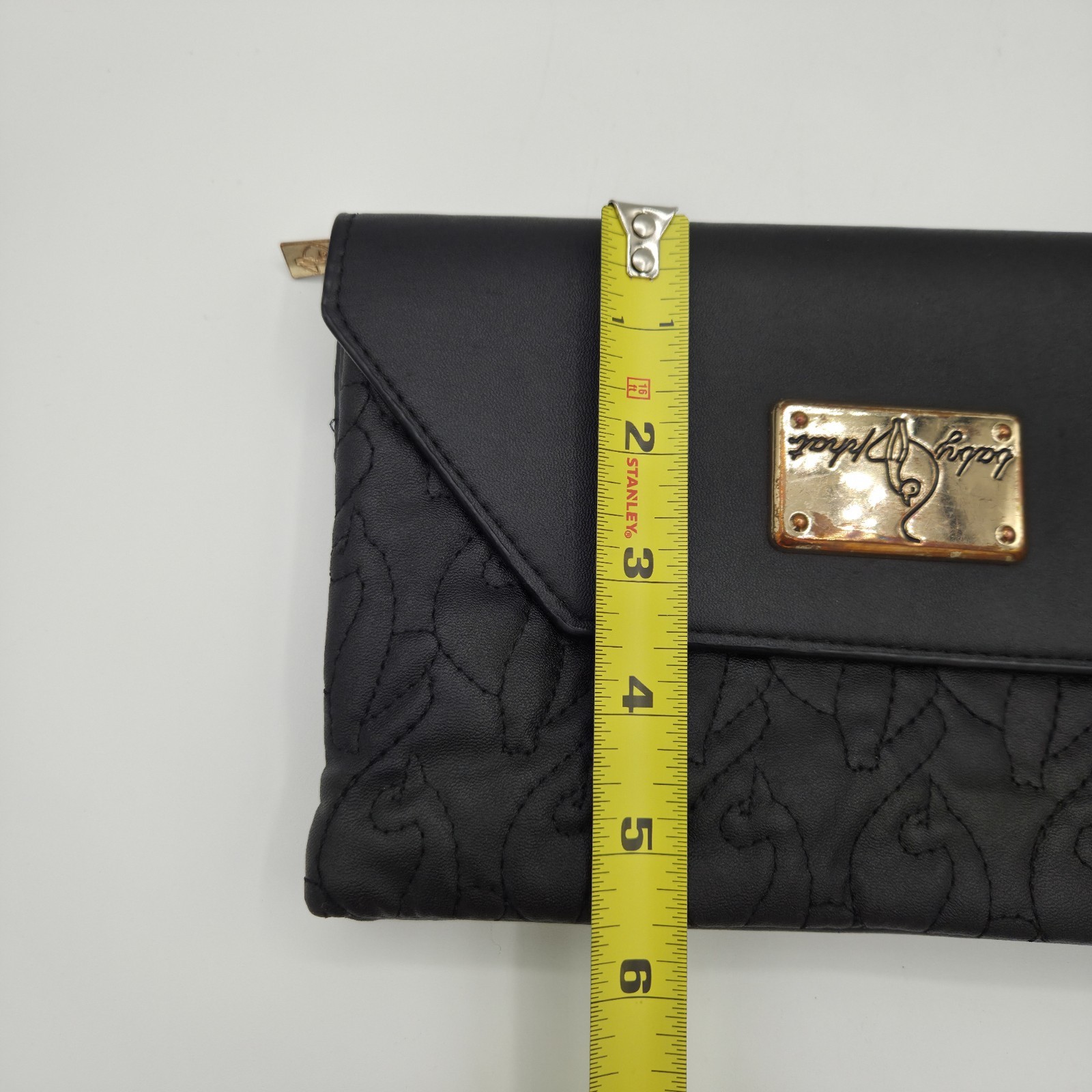 VTG BABY PHAT All Over Embossed Cat Clutch Wristlet Purse Black Y2K No Strap