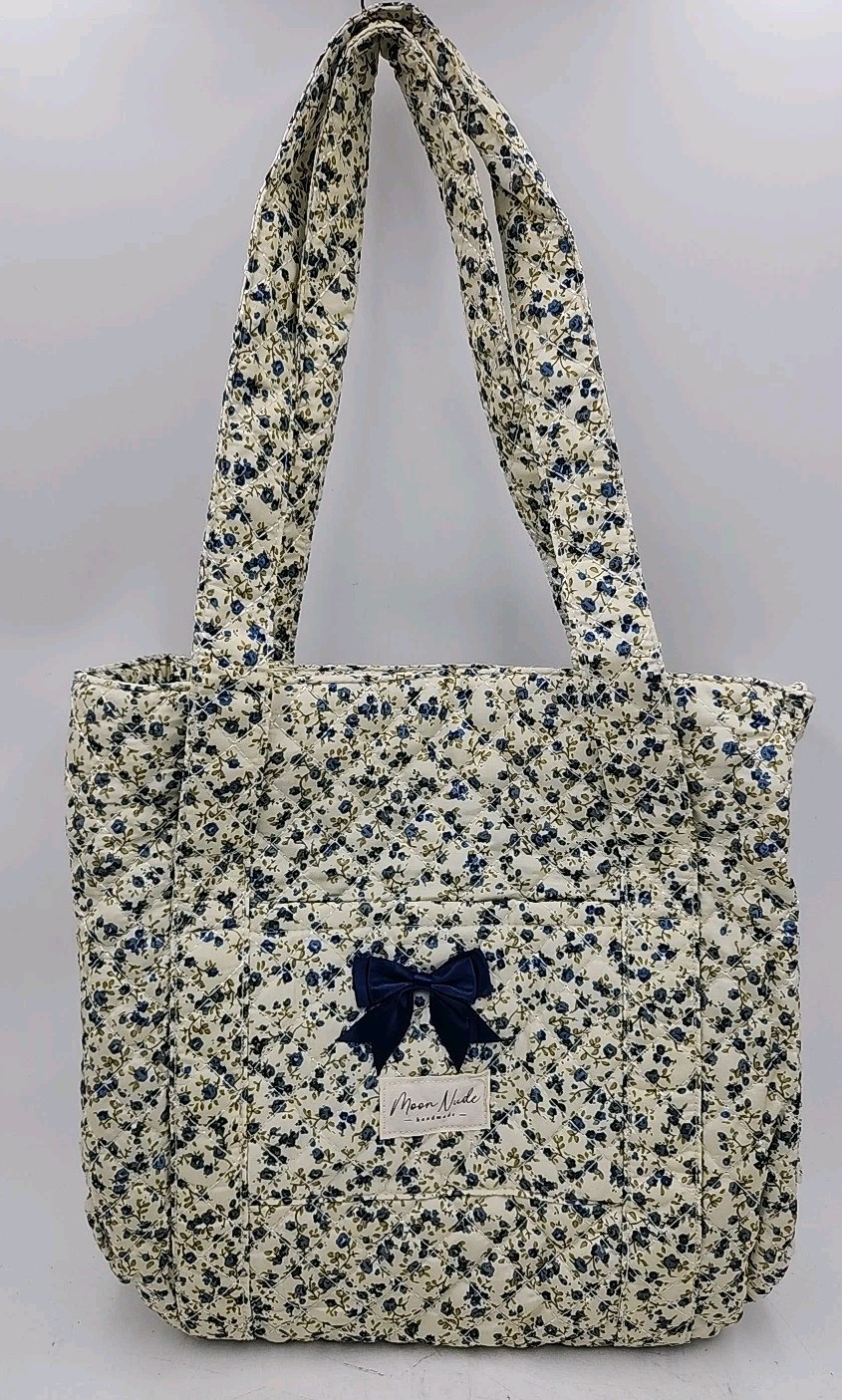 NEW Moon Nude Spring Tote Bag with Zipper Closure 16.5″W x 12″H x 5″H