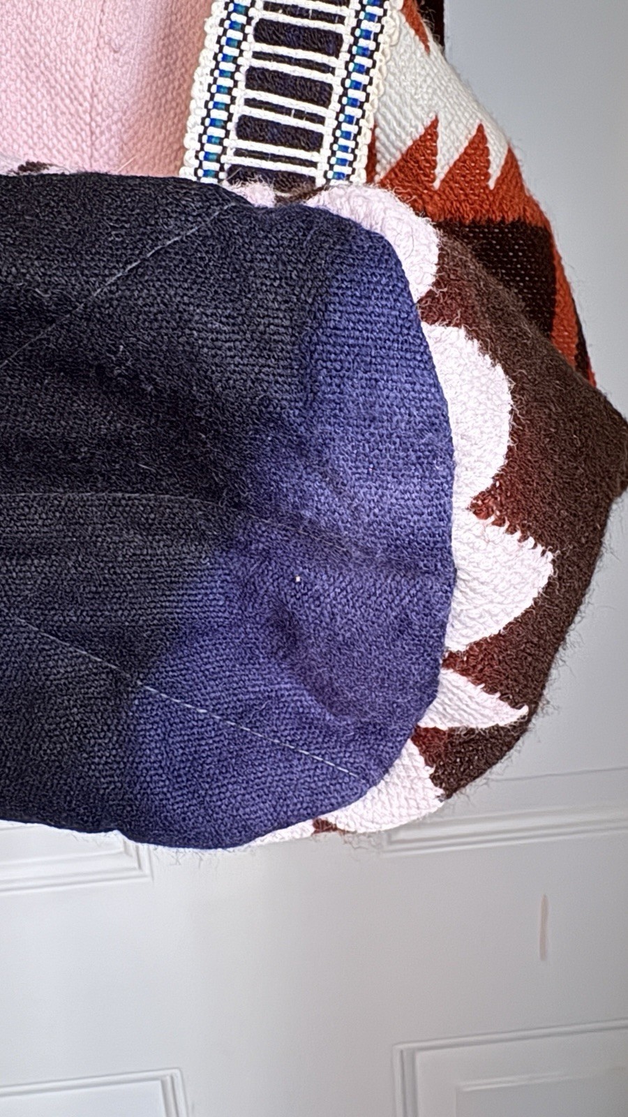 Peruvian Alpaca Motif Fabric Wool Woven Backpack Rucksack