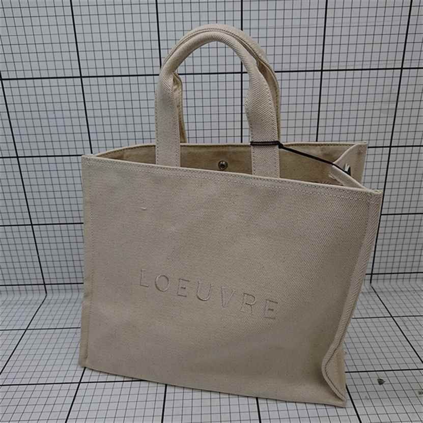 ◇ Θ LOEUVRE Canvas Tote Bag Beige Women’s E [1512010006297]