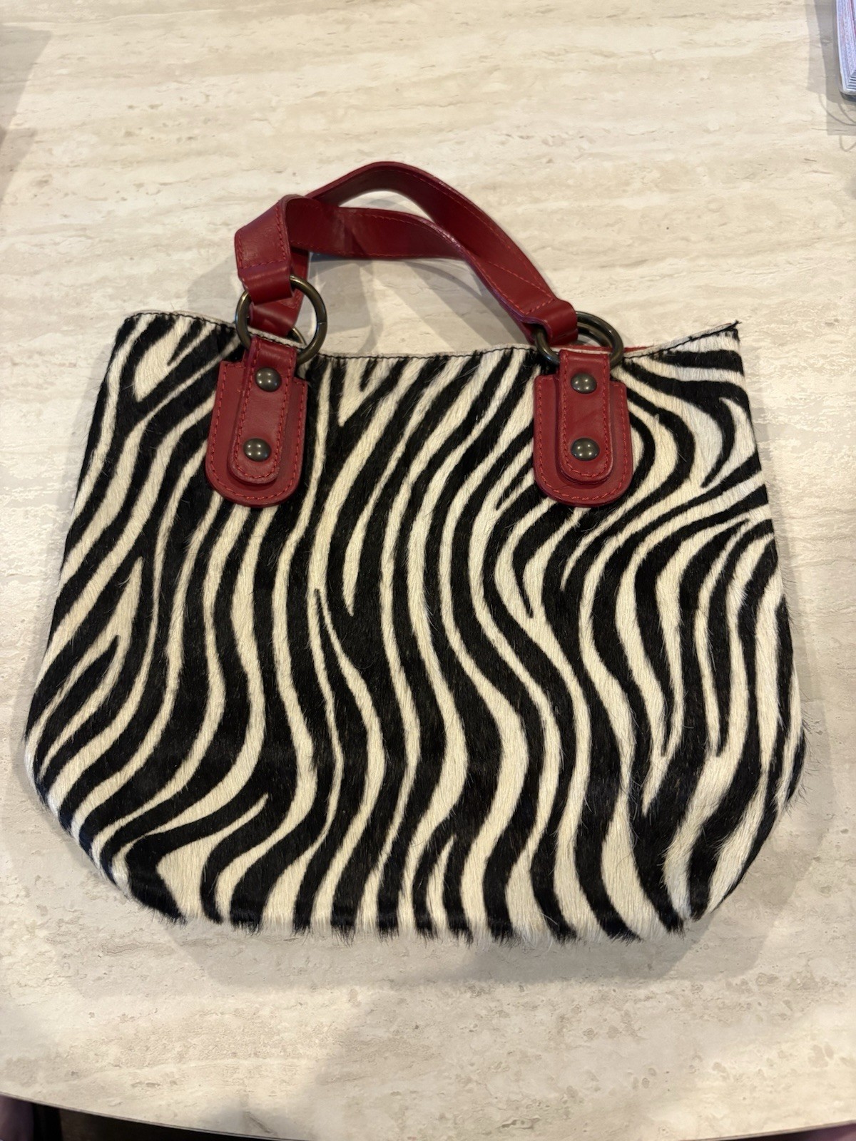 maurizio taiuti leather handbag Zebra Fur