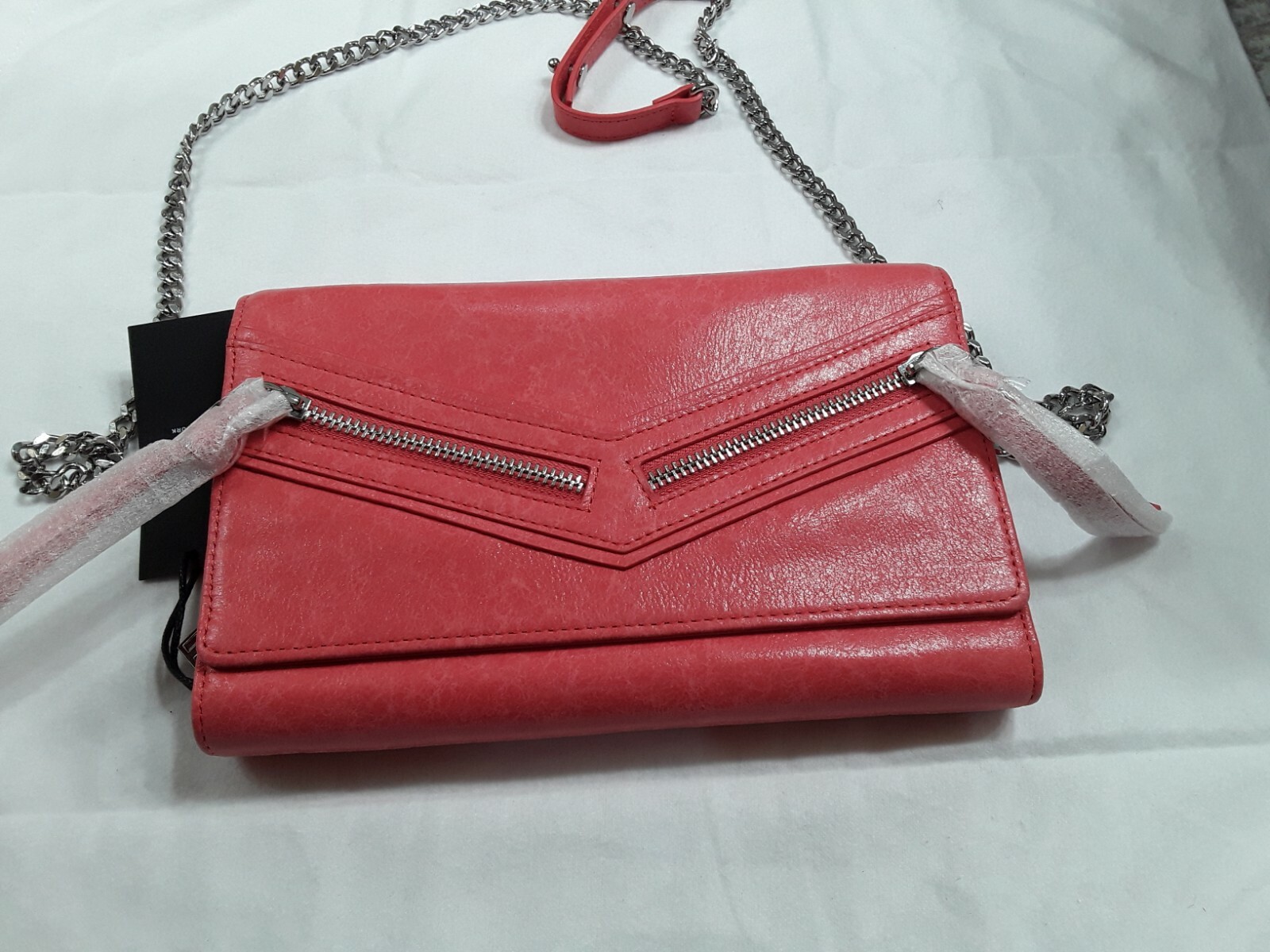 NWT Botkier Trigger Grapefruit Large Leather Crossbody Wallet On A Chain