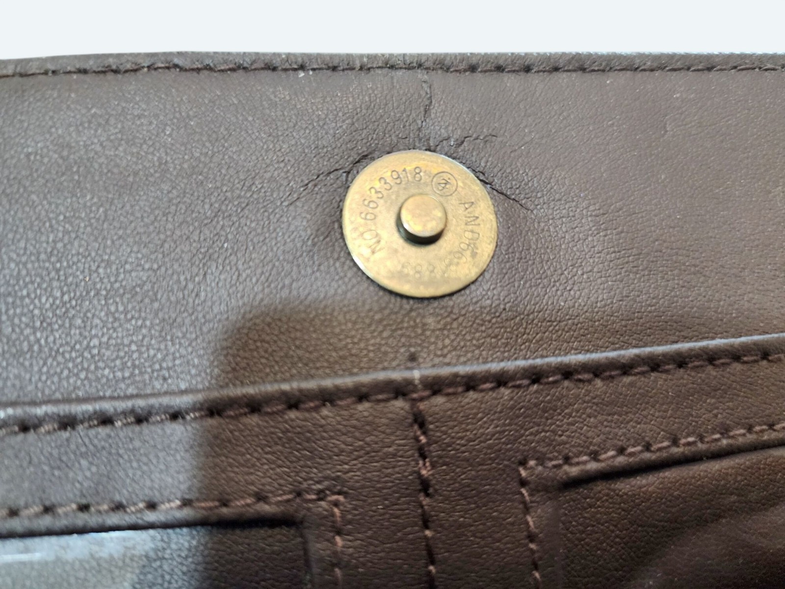 Vintage 100% PVC Leather Brown Crossbody Shoulder Bag Flap Purse w Back Pocket