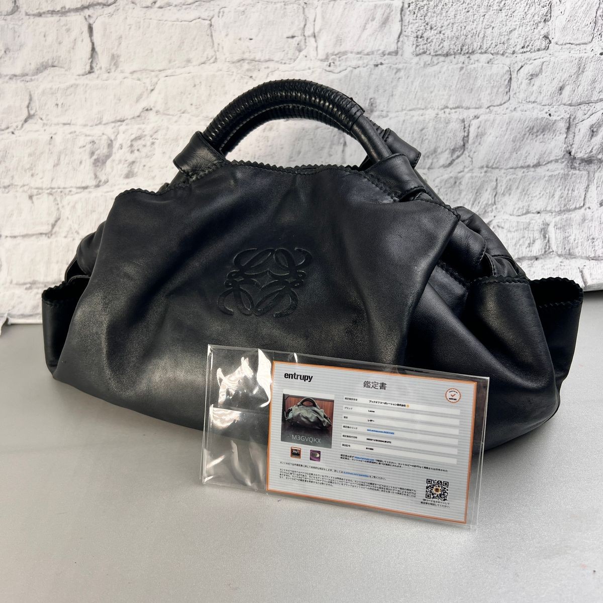 LOEWE Bag: Nappa Aire Anagram Logo Black W32H22D12cm w/o accessories;