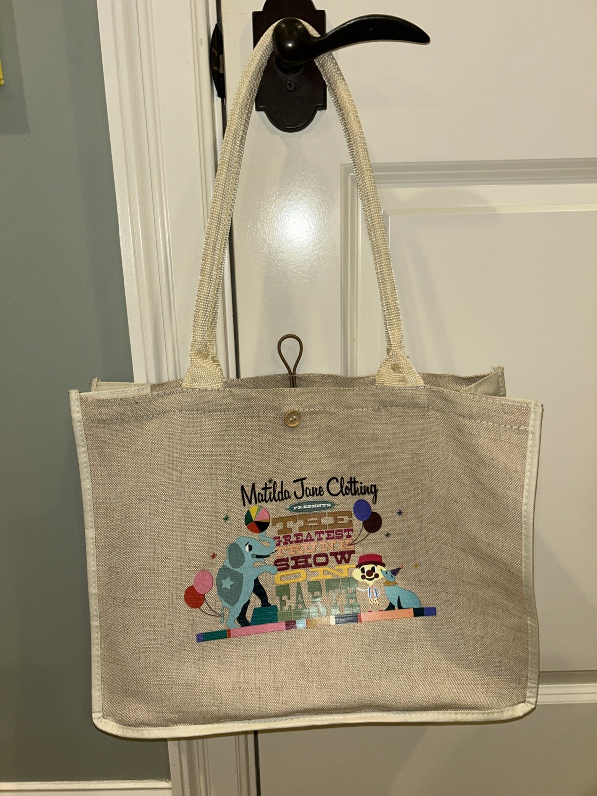 MATILDA JANE CLOTHING RARE THE GREATEST TRUNK SHOW ON EARTH BAG TOTE CANVAS
