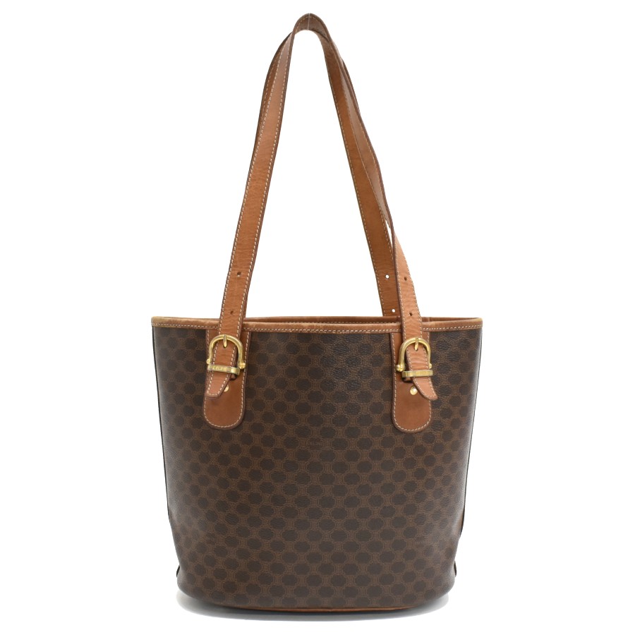 CELINE Macadam Triomphe Blason Hand Bag M93 Tote Bag Brown PVC Leather b44 T01O