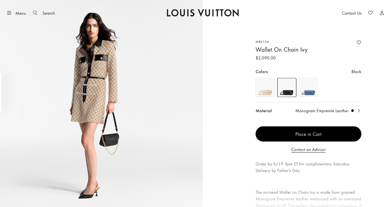 Authentic Louis Vuitton Ivy Wallet on Chain (with receipt)
