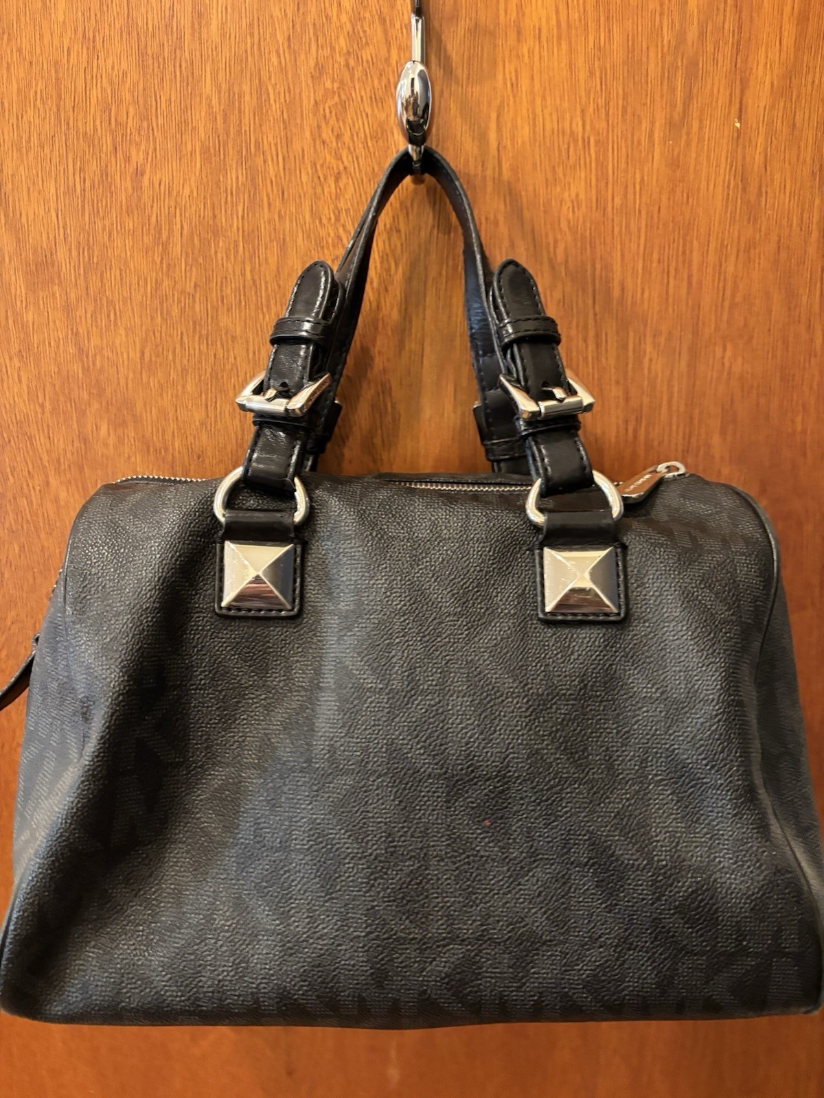 Michael Kors Signature Medium Grayson Satchel Bag Black