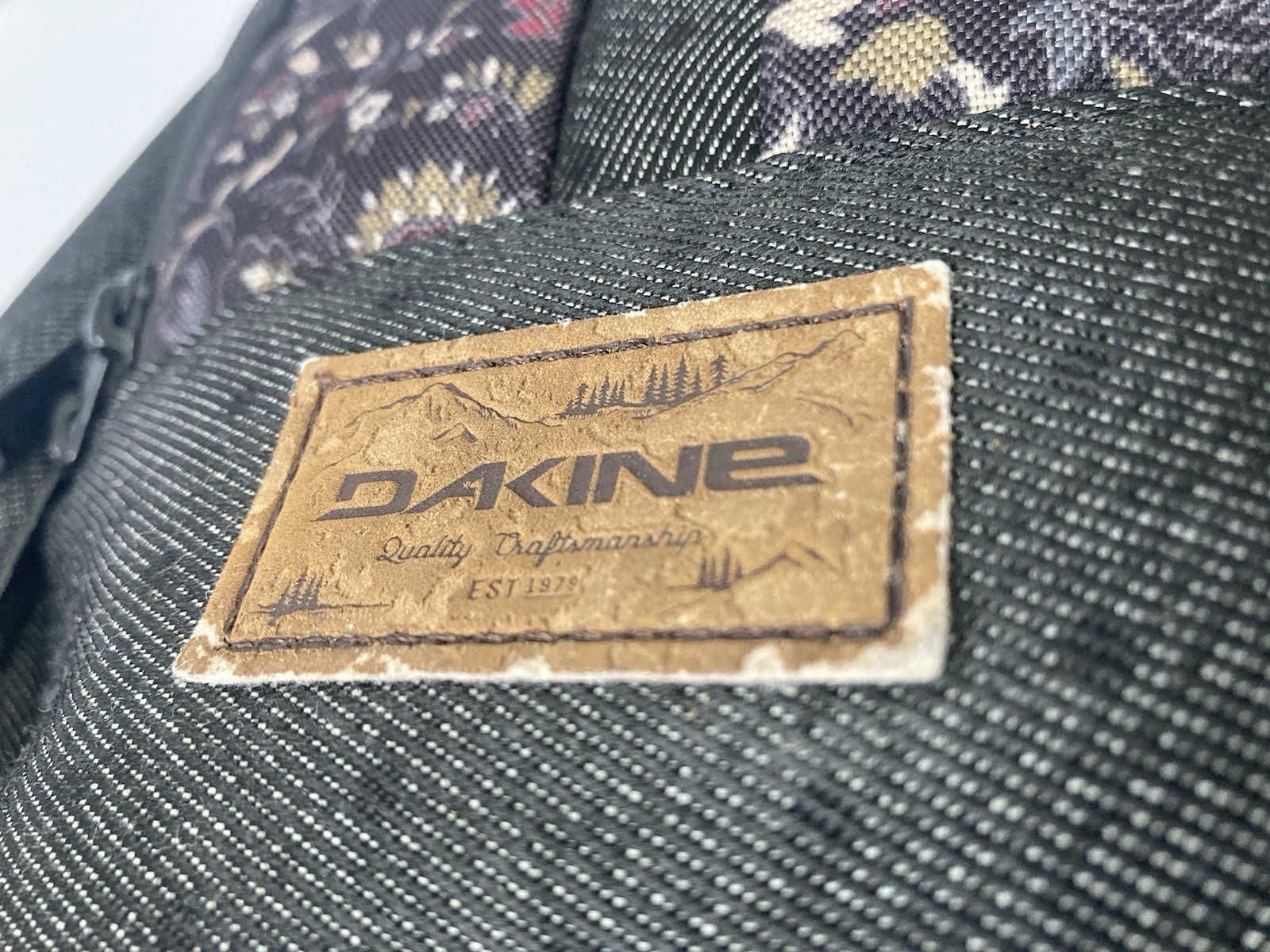 Dakine Mini Backpack Green Floral Black Polka Dots Embroidered Adjustable Clean