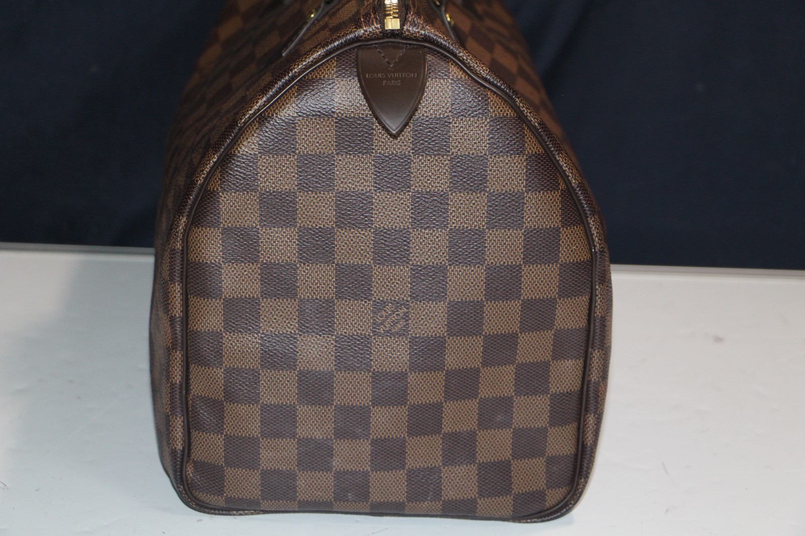 Louis Vuitton Speedy 35 Damier Ebene Brown Canvas Satchel Bag