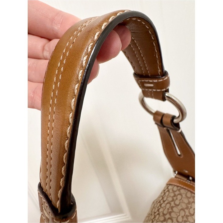 Coach Soho Buckle Flap Medium Shoulder Bag Mini Signature Jacquard Y2K