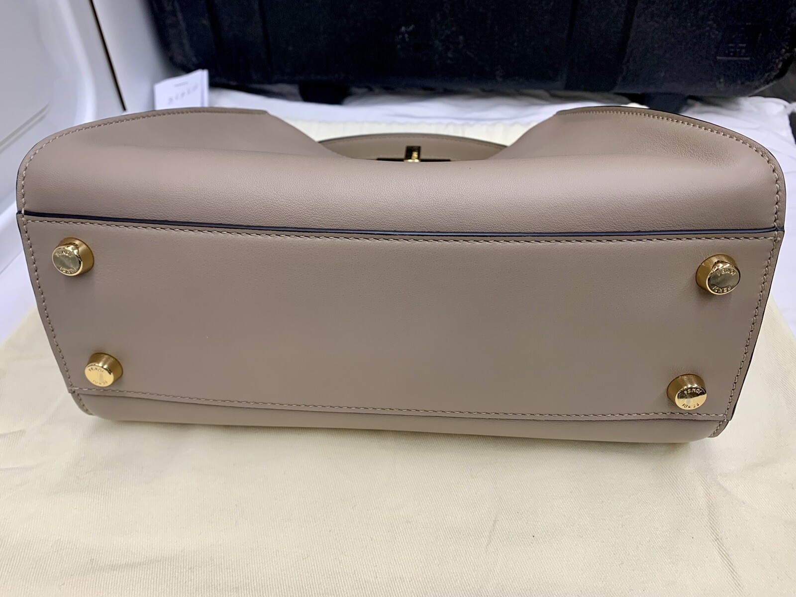 Auth FENDI Leather Peekaboo Iconic Essentially 2Way Bag Brown 8BN302 Used F/S