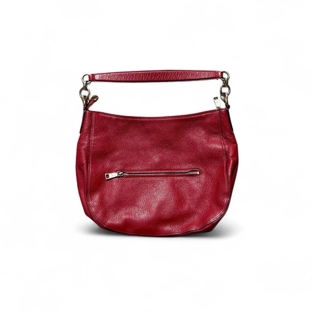 Coach Elle Hobo Red Pebbled Leather Convertible Shoulder Bag Handbag F31399