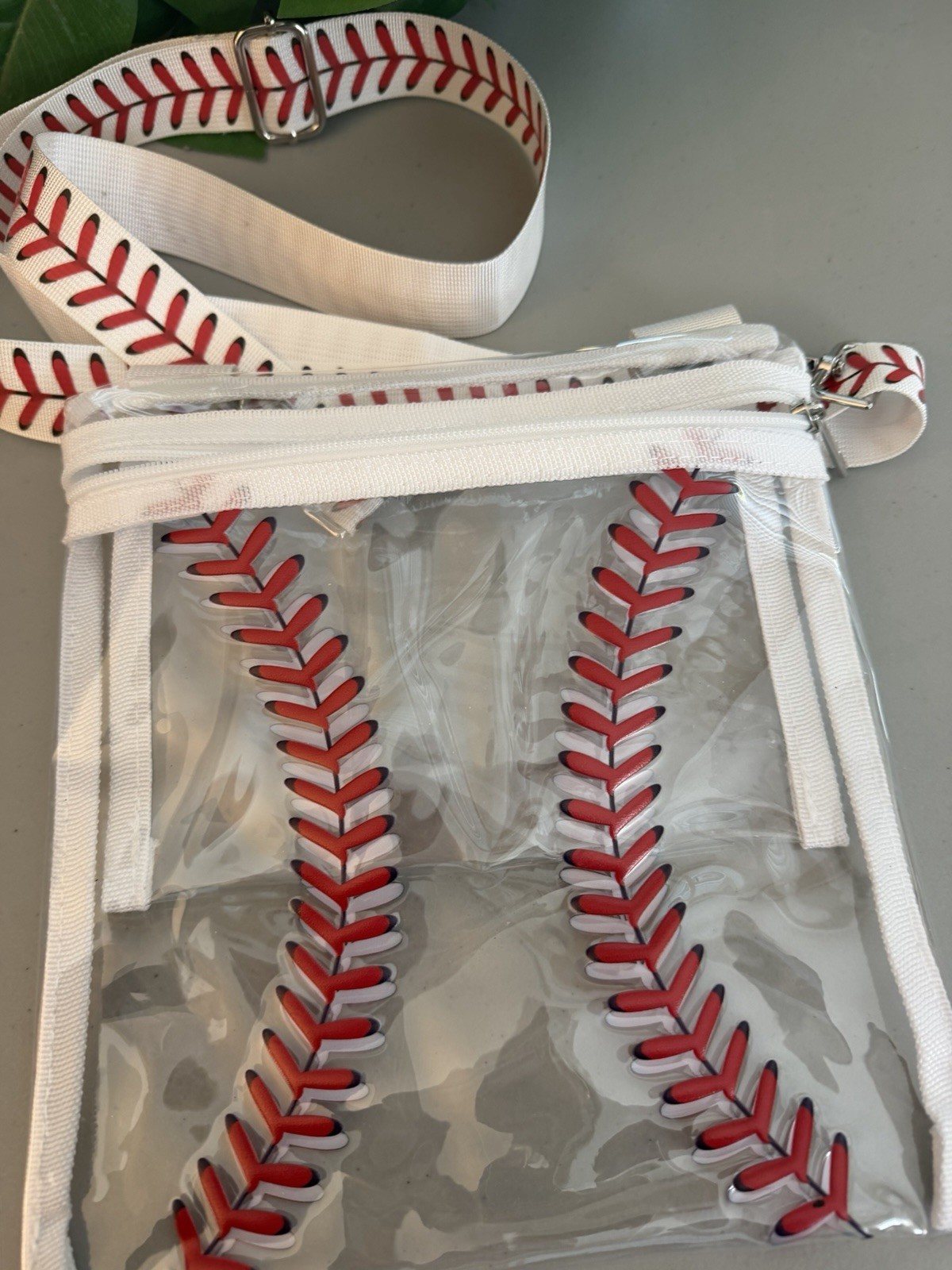 Clear Crossbody Bag with Baseball Stitching Logo ⚾️