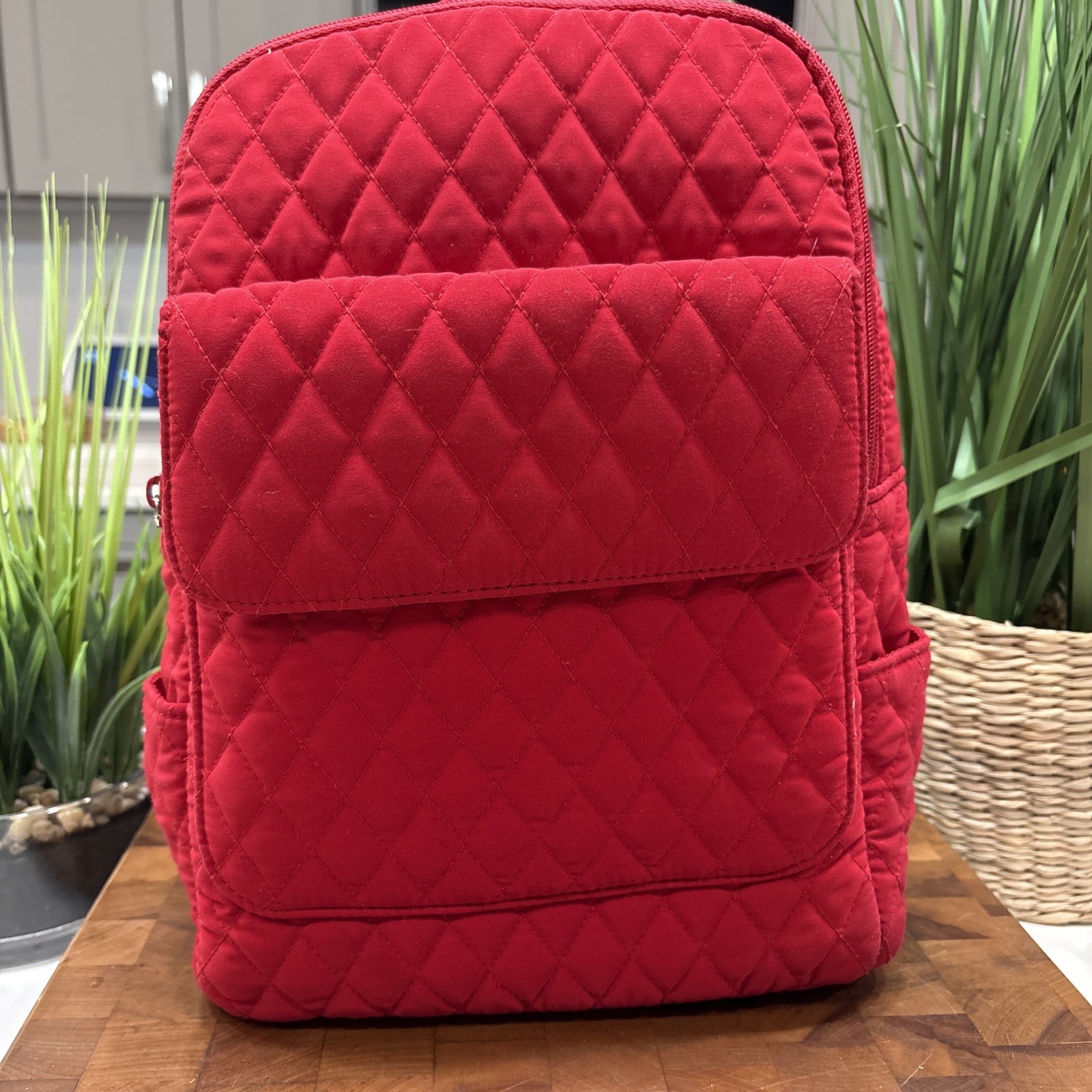 Vera Bradley Small Backpack in Microfiber Red