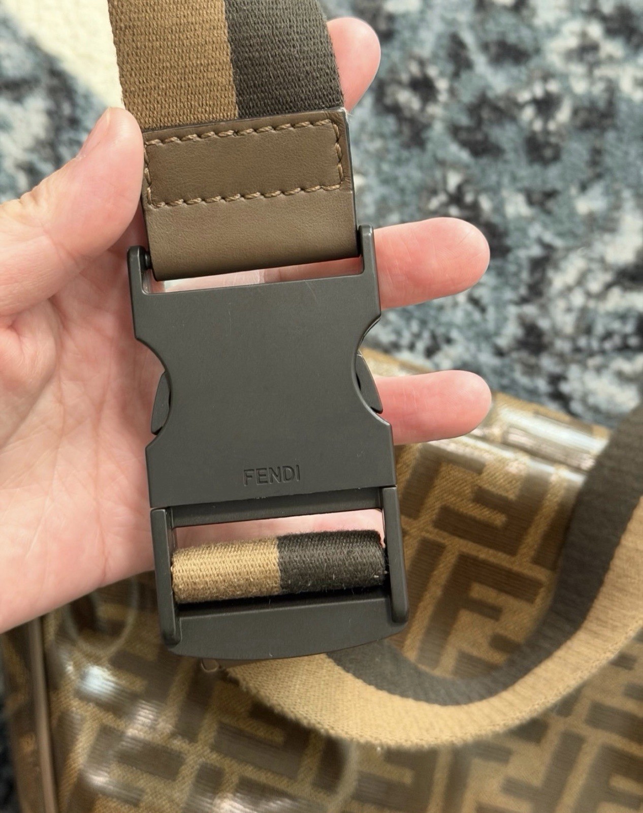 Fendi x Fila Brown Zucca Coated Canvas Mania Belt Bag