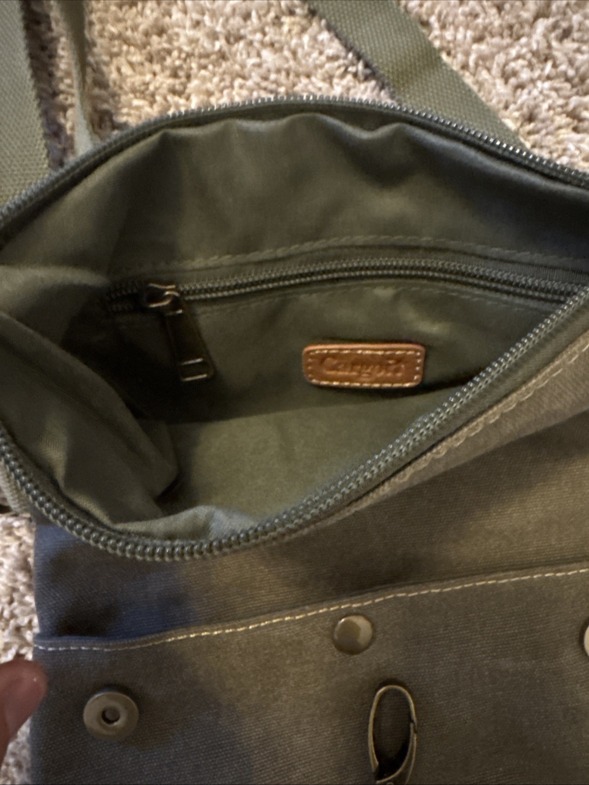 New Cargoit crossbody convertible flap bag. Army Green Bag