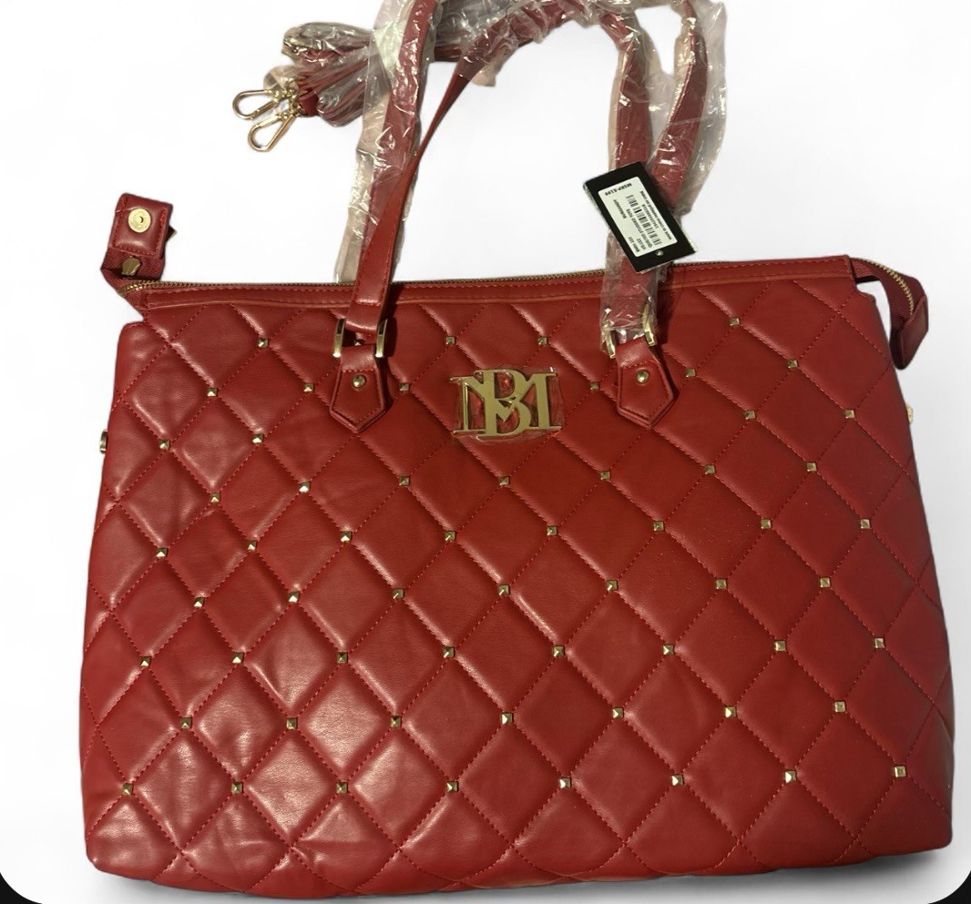 Women’s Large Quilted Leather Tote Bag Red Large Shoulder Bag
