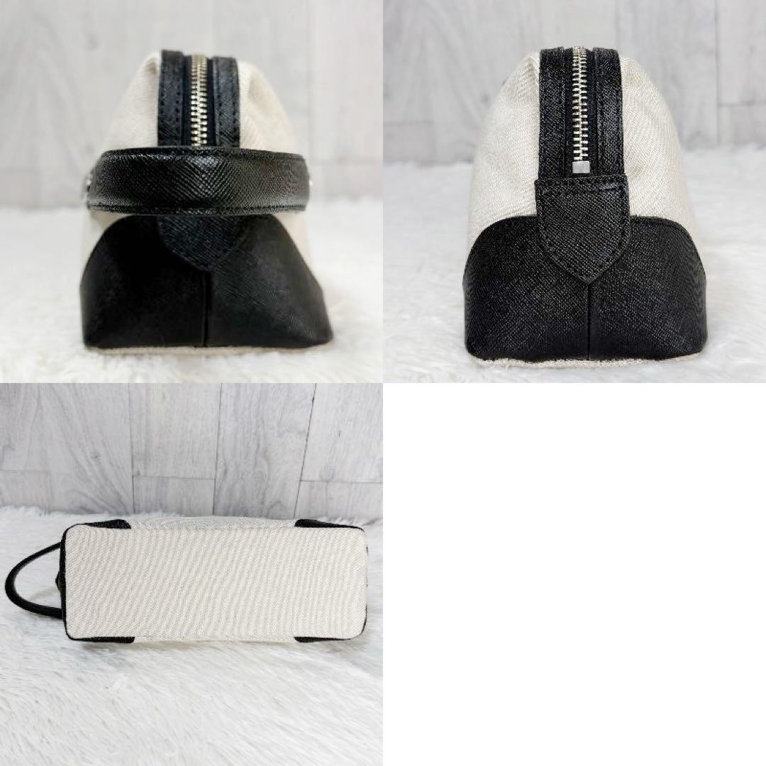 Pelle Morbida Canvas Clutch Bag Black Limited Edition Japan Mens 073838