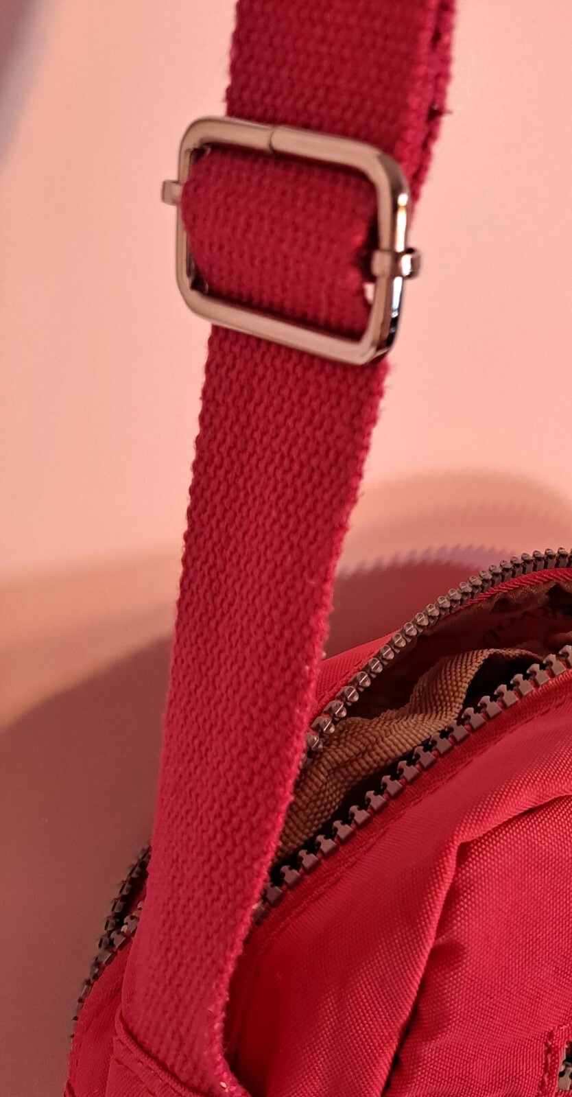 Womens Crossbody Purse Pink Zipper Compartments Travel Casual Workwear Shopping