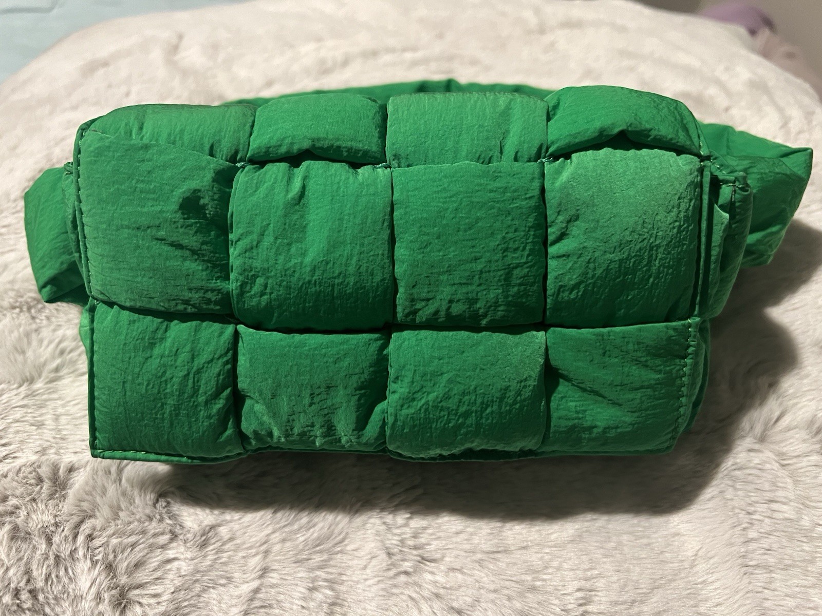 Bottega Veneta Padded Cassette Nylon Crossbody Bag Parakeet Green