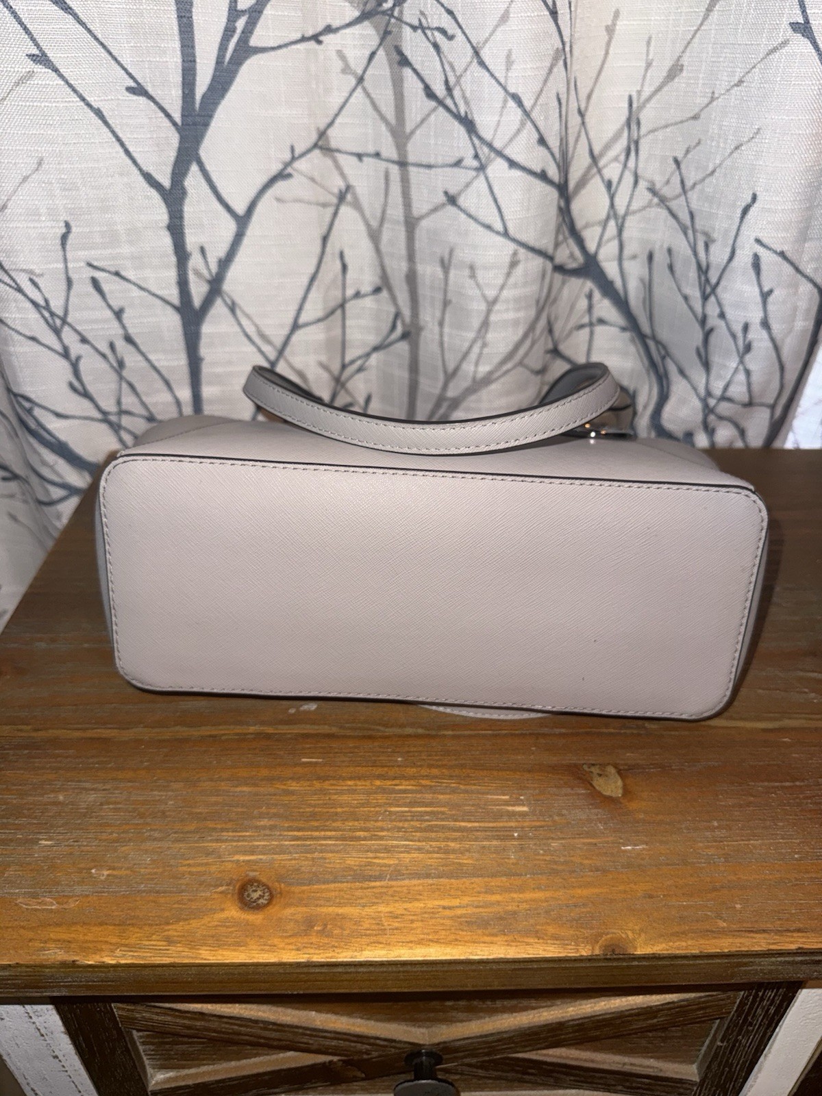 Michael Kors Gray Medium Zip Tote Silver Hardware, Lined Inner Pockets, Charm