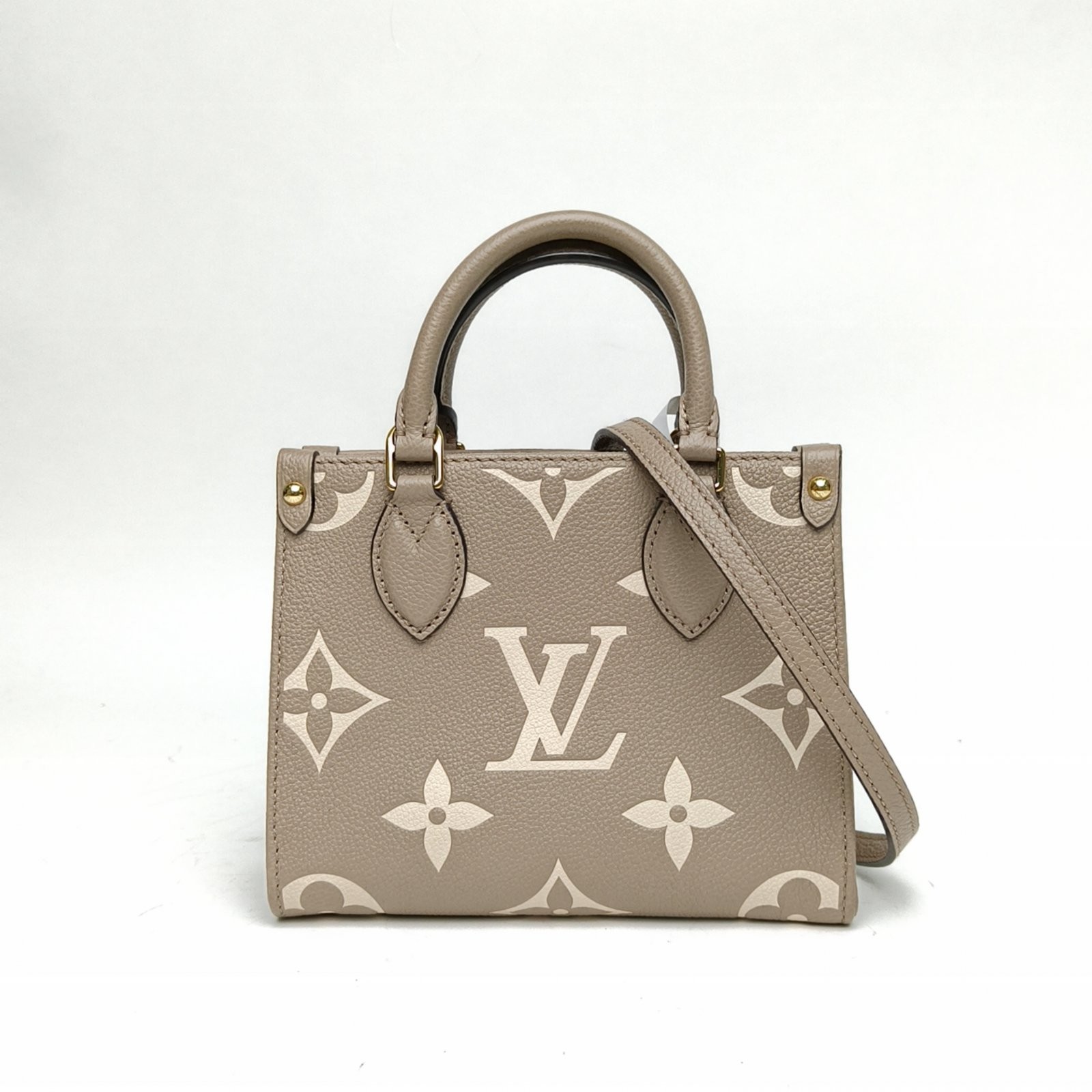 LOUIS VUITTON Onthego BB 18cm Grey Calfskin Crossbody Bag