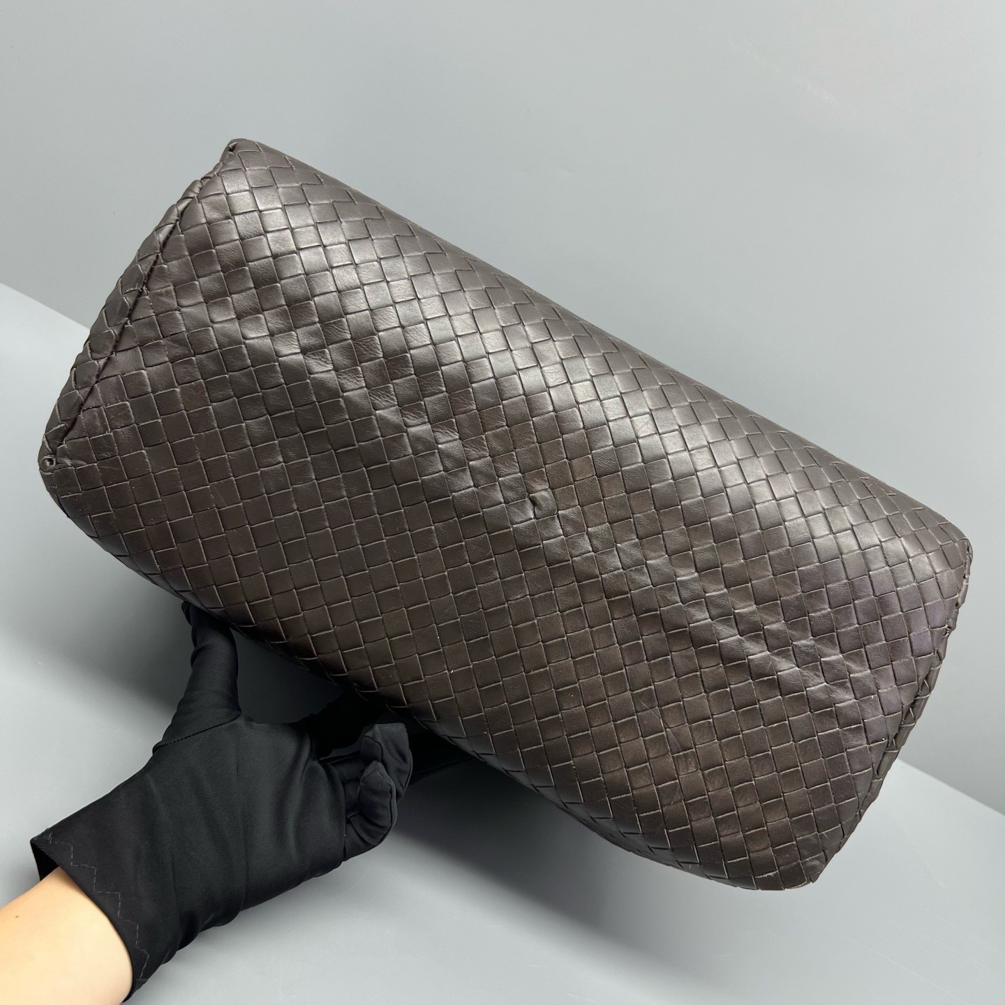 Bottega Veneta Pre-Owned Authentic Satchel Dark Brown 38*24*18cm