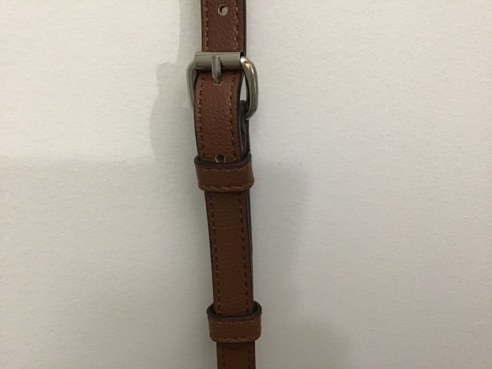 Chaps Women’s Purse Cognac Compact- 5.5×9” Shoulder Strap Silver-toned Accents