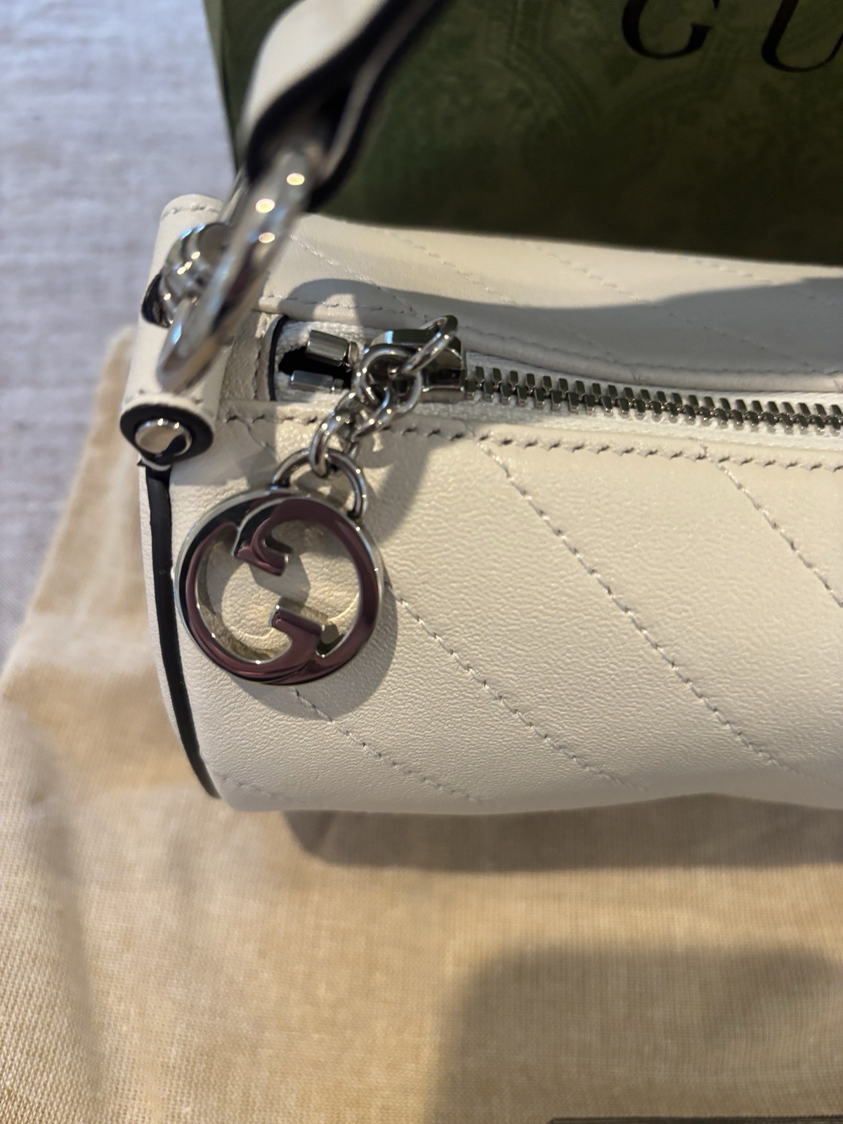 New Gucci Blondie Mini Shoulder Bag w/Receipt White