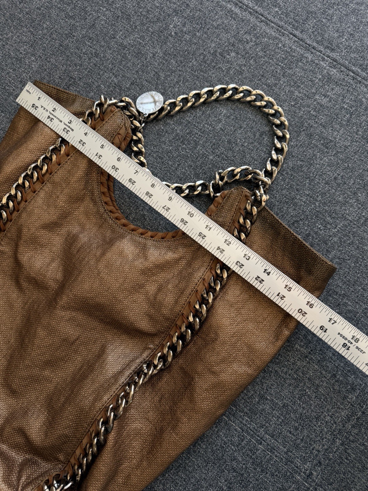 Stella McCartney Falabella Large Bronze/Gold Chain Shoulder Slouchy Bag Tote