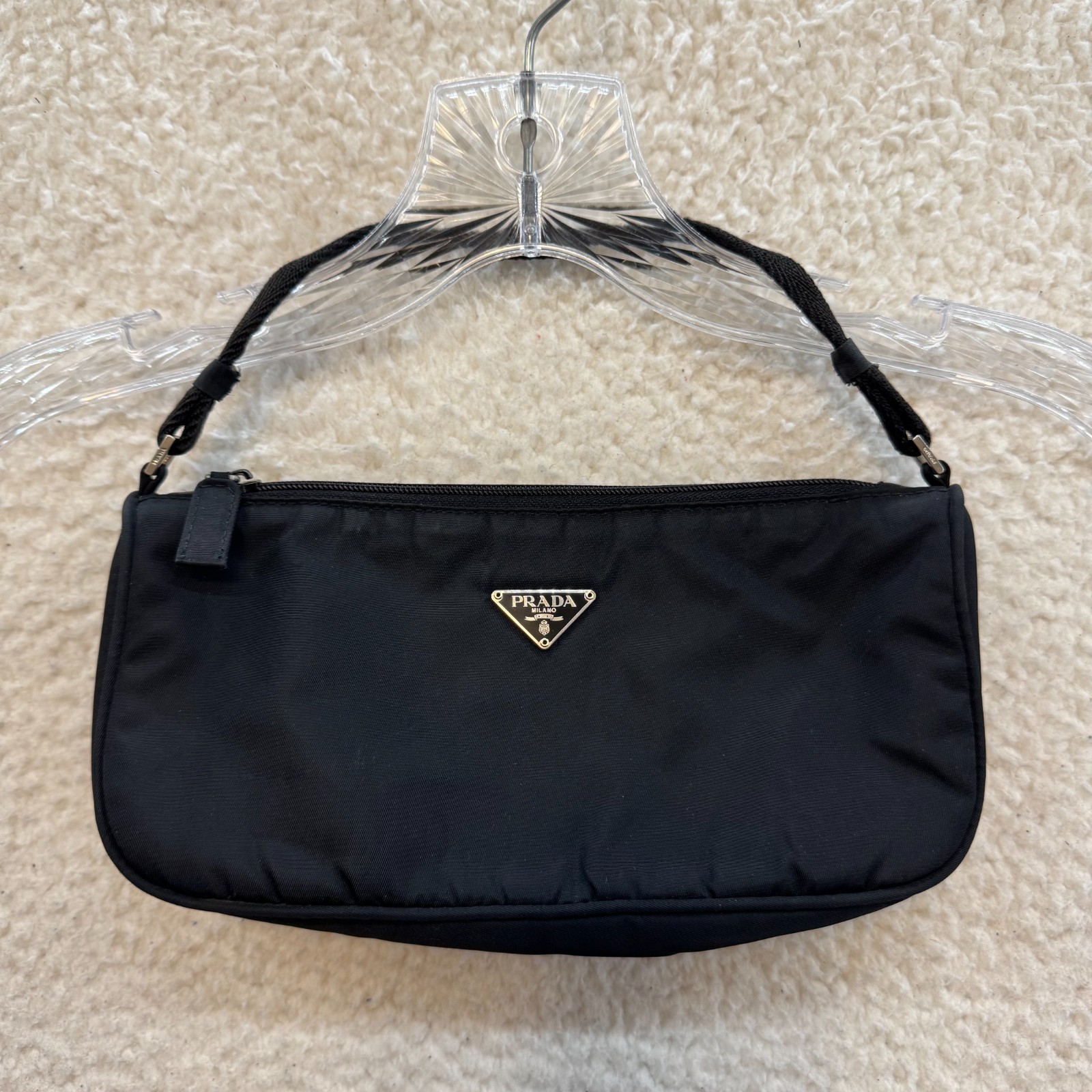 Vintage Prada Tessuto Black Nylon Bag Baguette