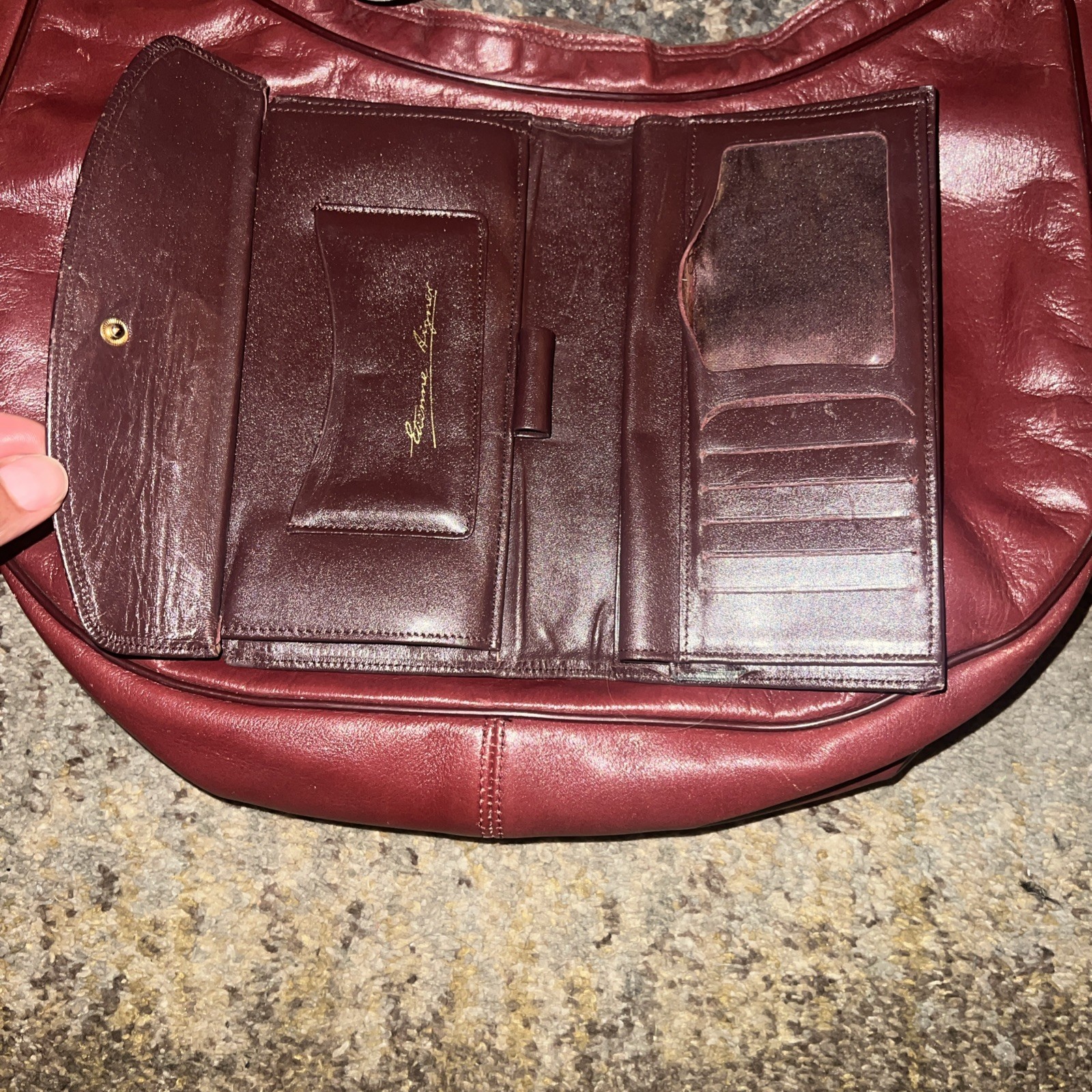 Etienne Aigner vintage purse, genuine leather, red