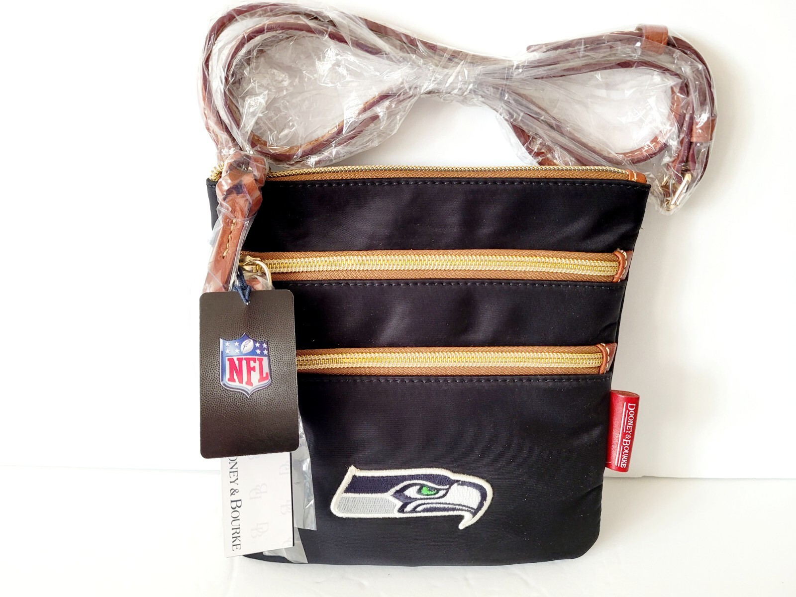 Dooney & Bourke NFL Seattle Seahawks Triple Zip W/ ID holder Pouch NEW🎀NWT🎁NIP