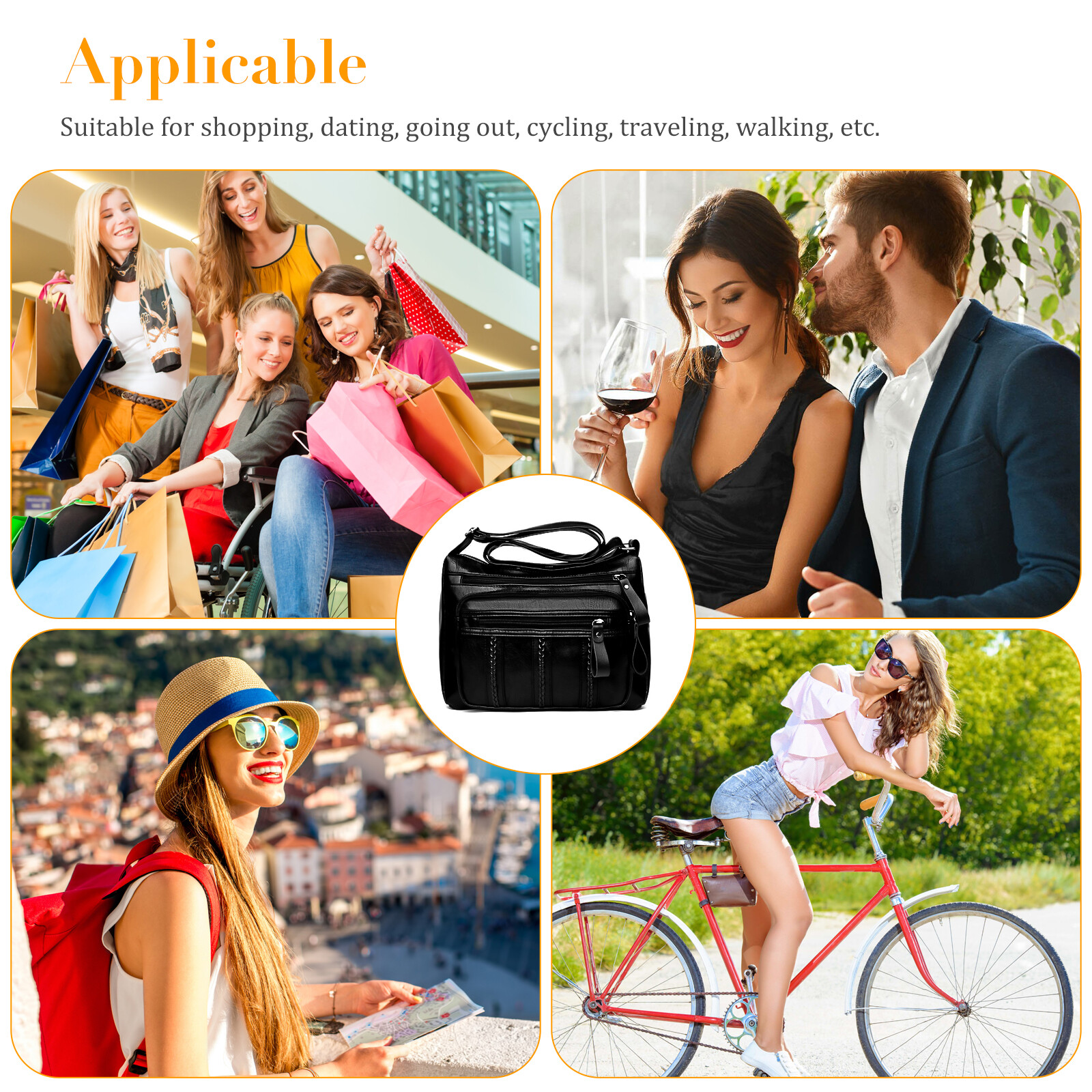Women Shoulder Handbag Cross Body Pouch Bag Leather Cell Phone Purse Wallet Case