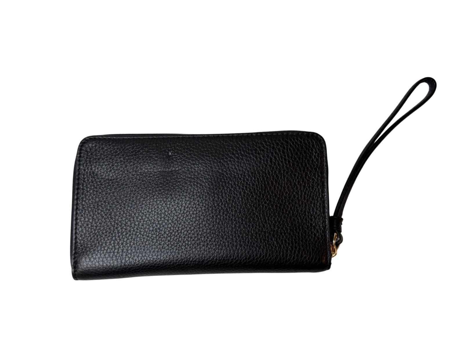Coach F75908 Horse and Carriage Embossed Black Pebble Leather Wristlet Clutch Ph