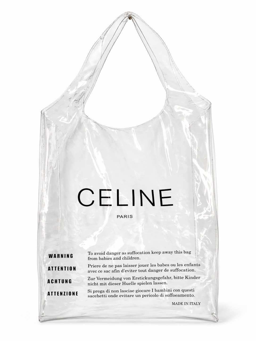 Celine Paris Transparent Clear Tote Shoulder Bag Purse Womens PVC Plastic 2018