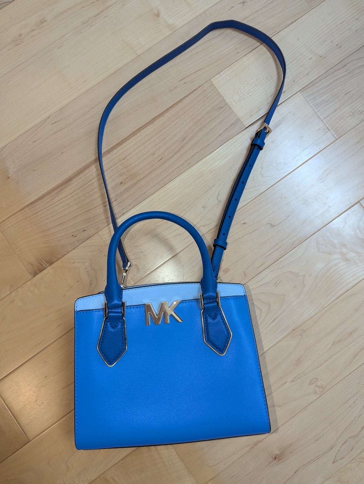 Michael Kors Mott Messenger Crossbody Leather Bag in Blue 35T0GOXM2T