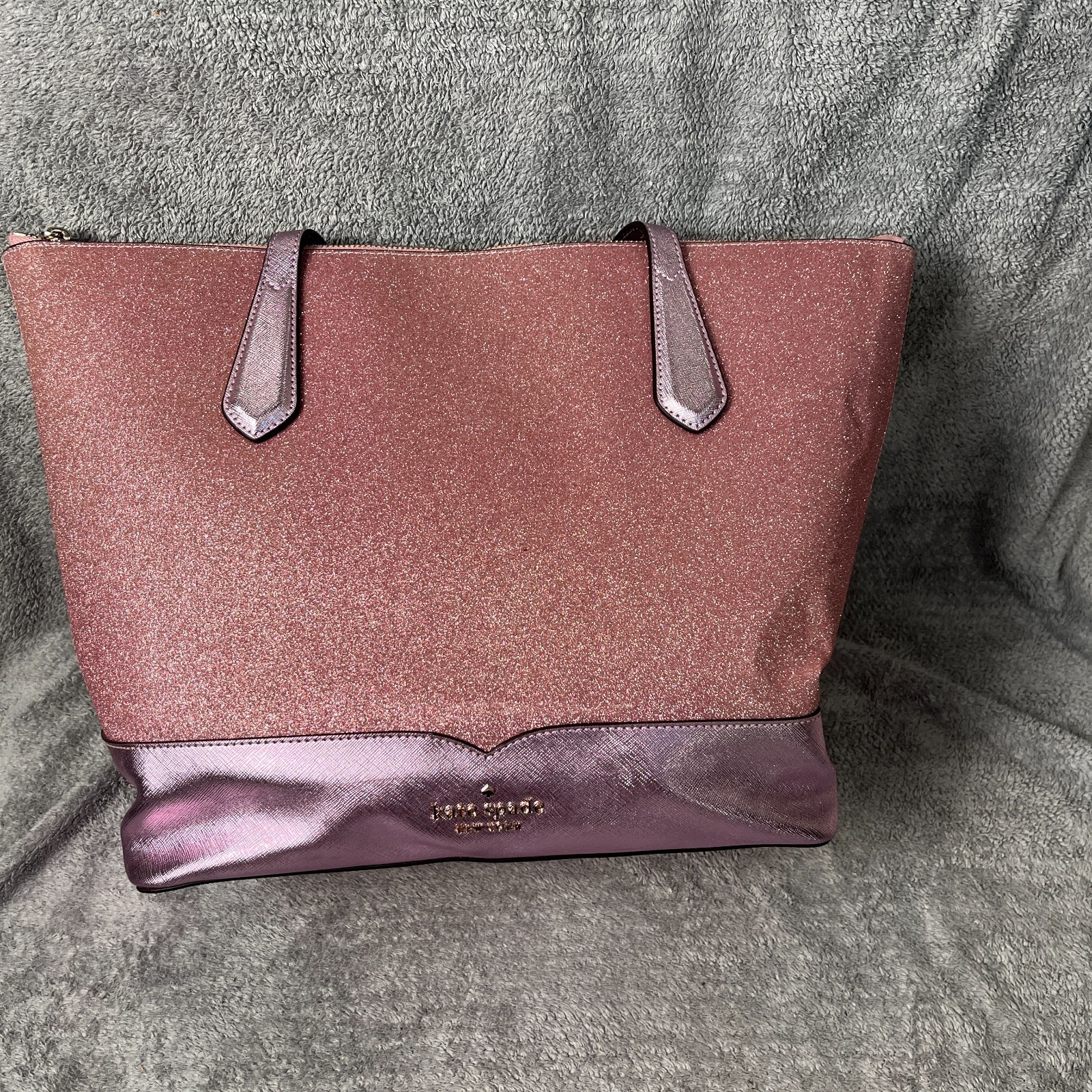 Kate Spade Lola Pink Glitter Crossbody Bag Tote Bling metalic excellent