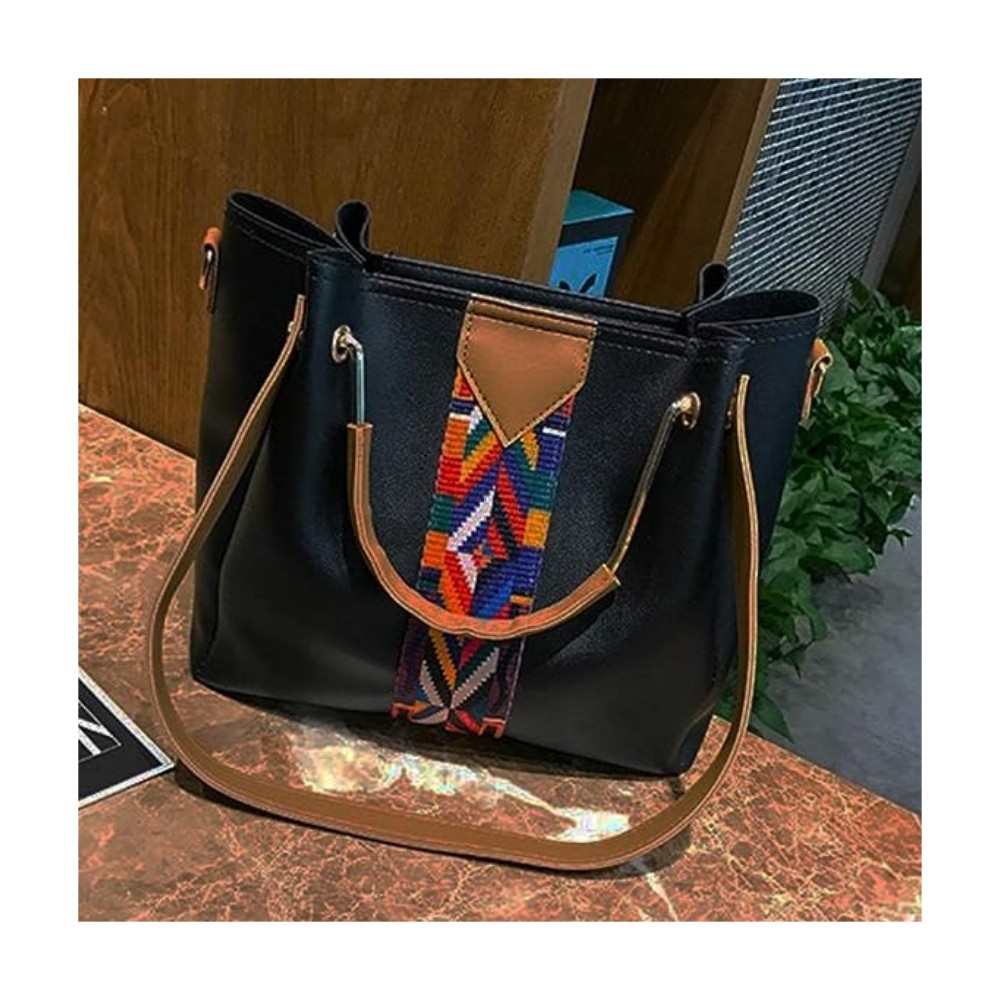 4pcs Set Women Elegant PU Leather Handbag Hoo Satchel Purse Tote Shoulder Bags
