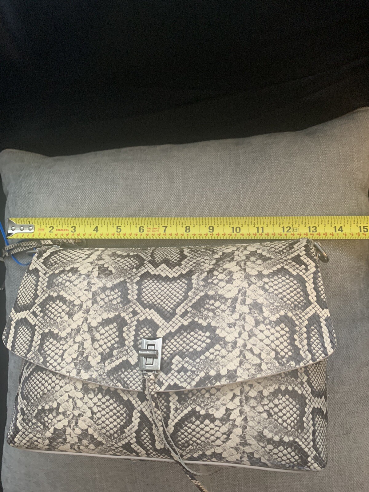 NWT Rebecca Minkoff Shoulder Bag, Leather, Snakeskin Effect, Detachable Strap